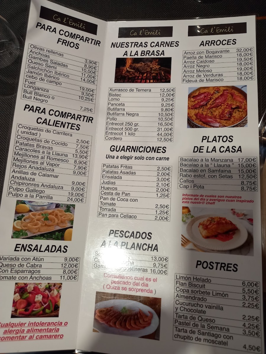 restaurant ca l' emili Menu - Image 2